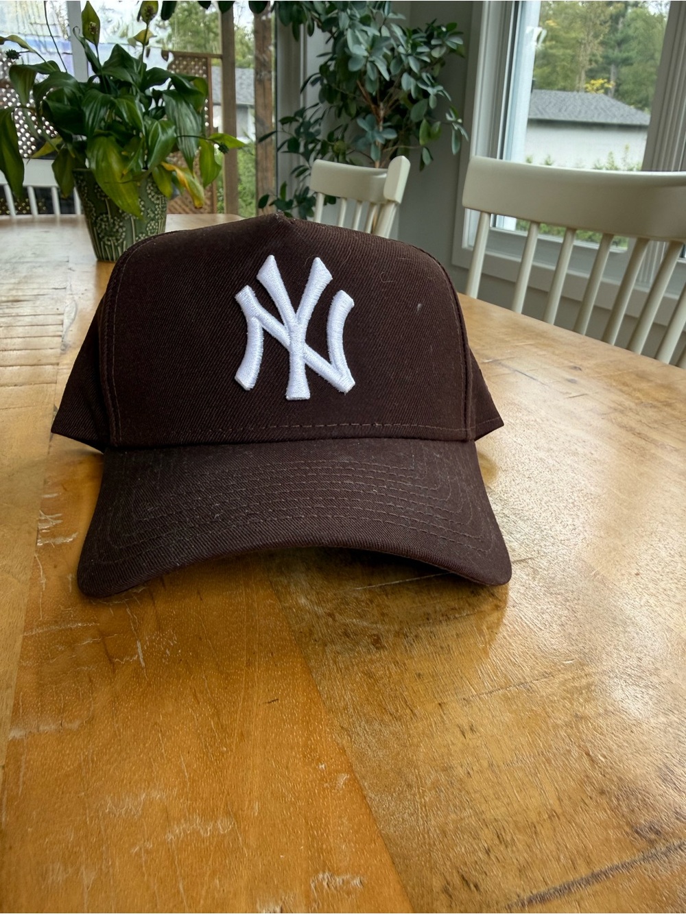 New Era Brown Cap with White NY Logo